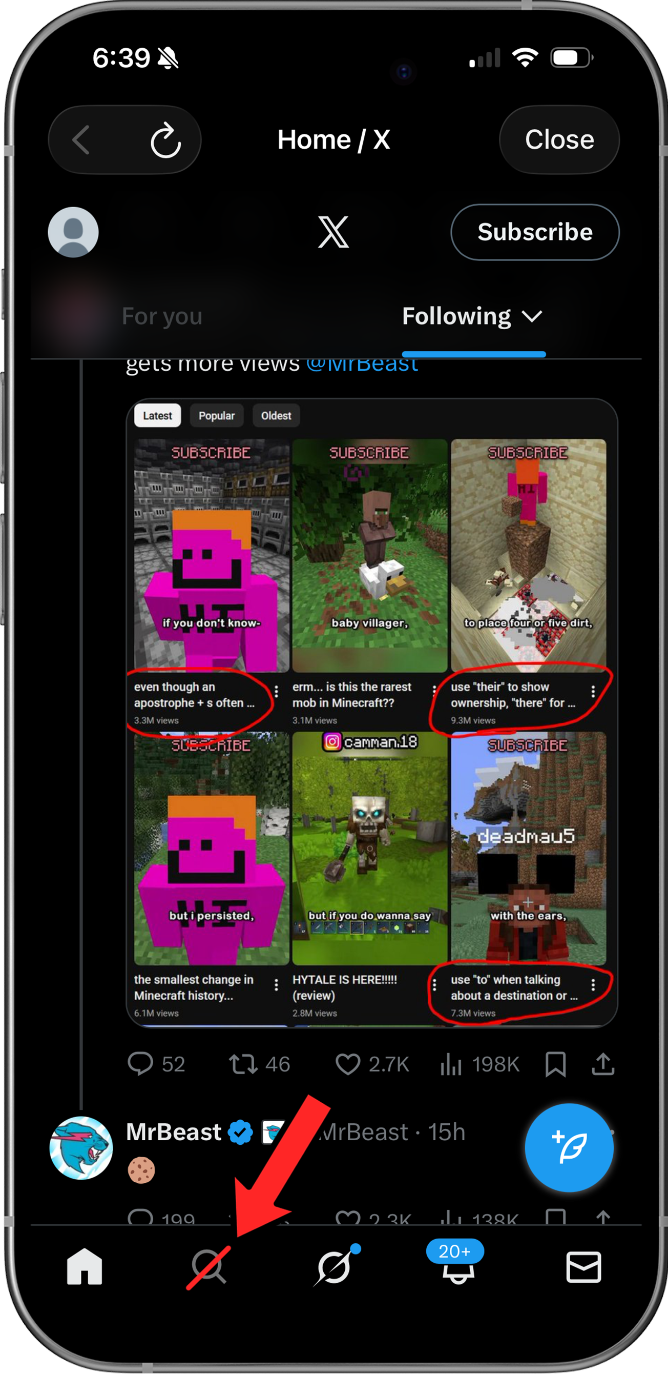 X with Search and Explore page blocked using LoomWeb
