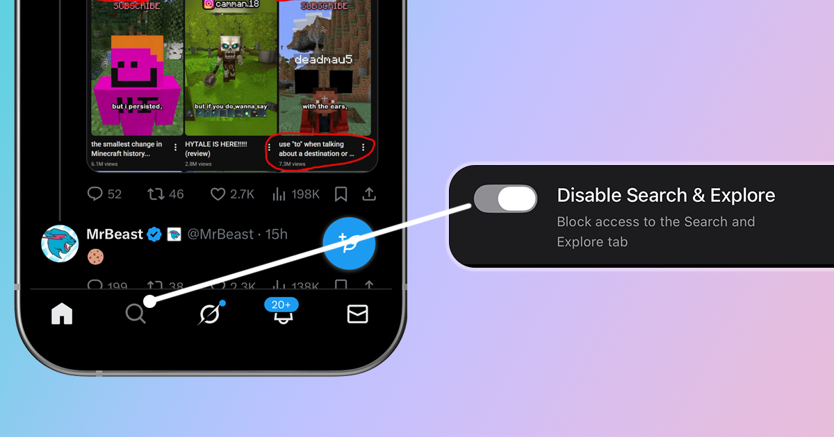 How to disable X Search and Explore