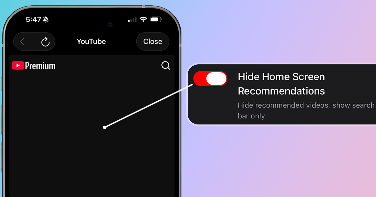 How to disable YouTube home recommendations