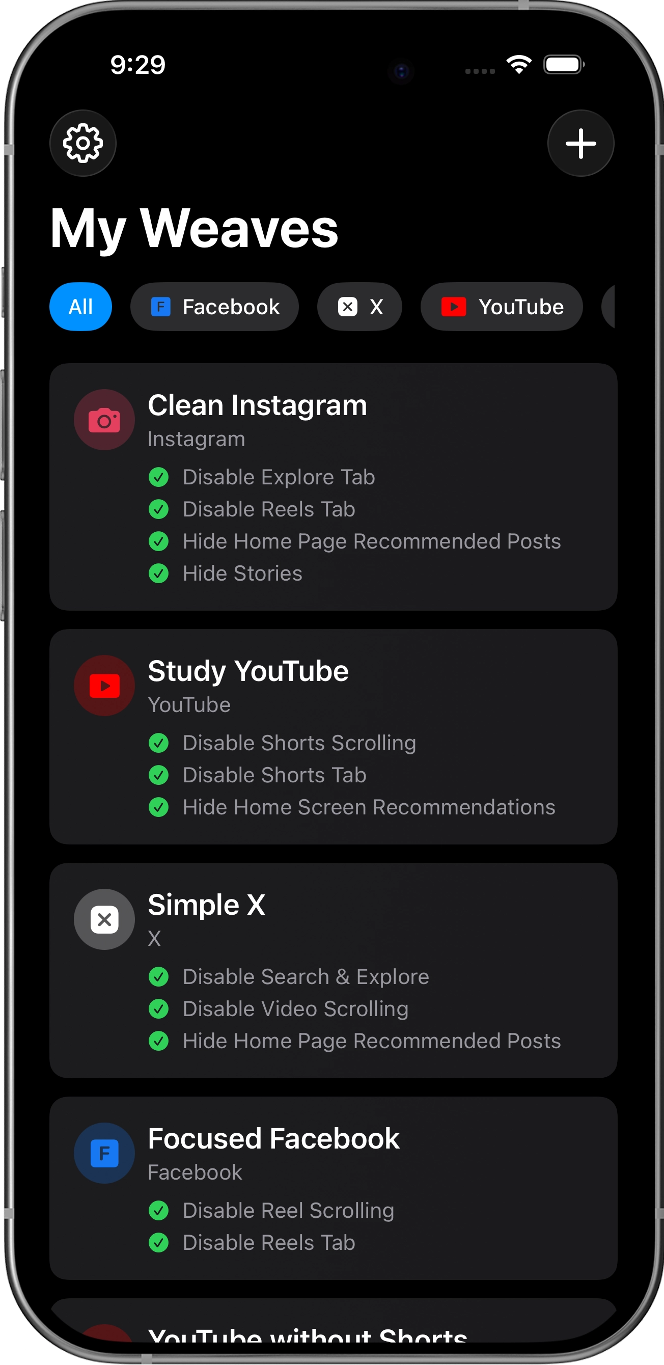 Smart Weave Library - In-app management